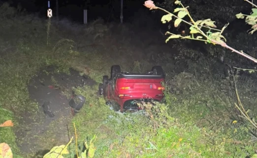 Hyundai po dachowaniu w Oświęcimiu. Fot. Policja