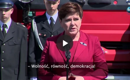 KOD próbował zakłócić wystąpienie Beaty Szydło - FILM
