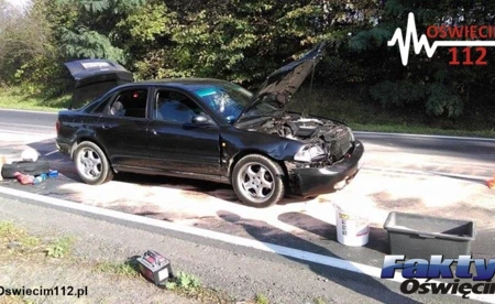 Zderzenie i ucieczka w Zatorze. Trwa policyjna obława - FOTO