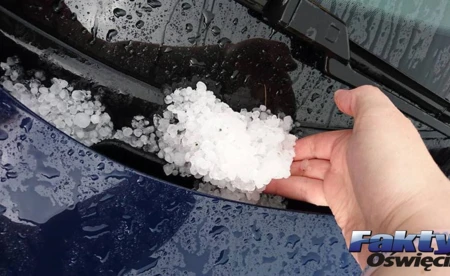 Burza z gradem w części powiatu oświęcimskiego - FILM, FOTO