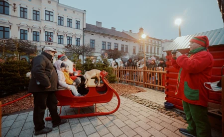 Mikołaj z reniferami rozświetlił rynek w Oświęcimiu - FOTO