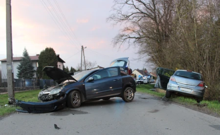 17-latek uderzył w słup i samochód - FOTO