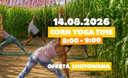 Joga w kukurydzy. Takich zajęć jeszcze tu nie było