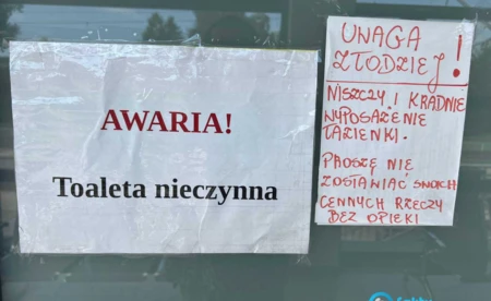 Wandal unieruchomił toaletę na dworcu kolejowym