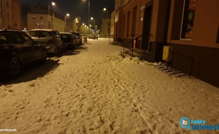Piesi grzęzną w śniegu na chodnikach