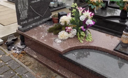 Cmentarny chuligan w rękach policji - FOTO