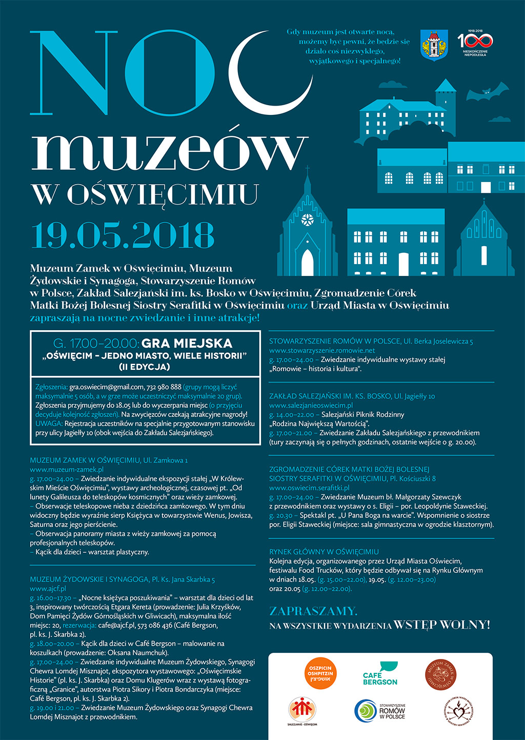 W sobotę 19 maja rusza kolejna Noc Muzeów. Podobnie jak w latach poprzednich zagości również w Oświęcimiu. Na rynku nie zabraknie też pysznego jedzenia podczas Festiwalu Food Trucków.