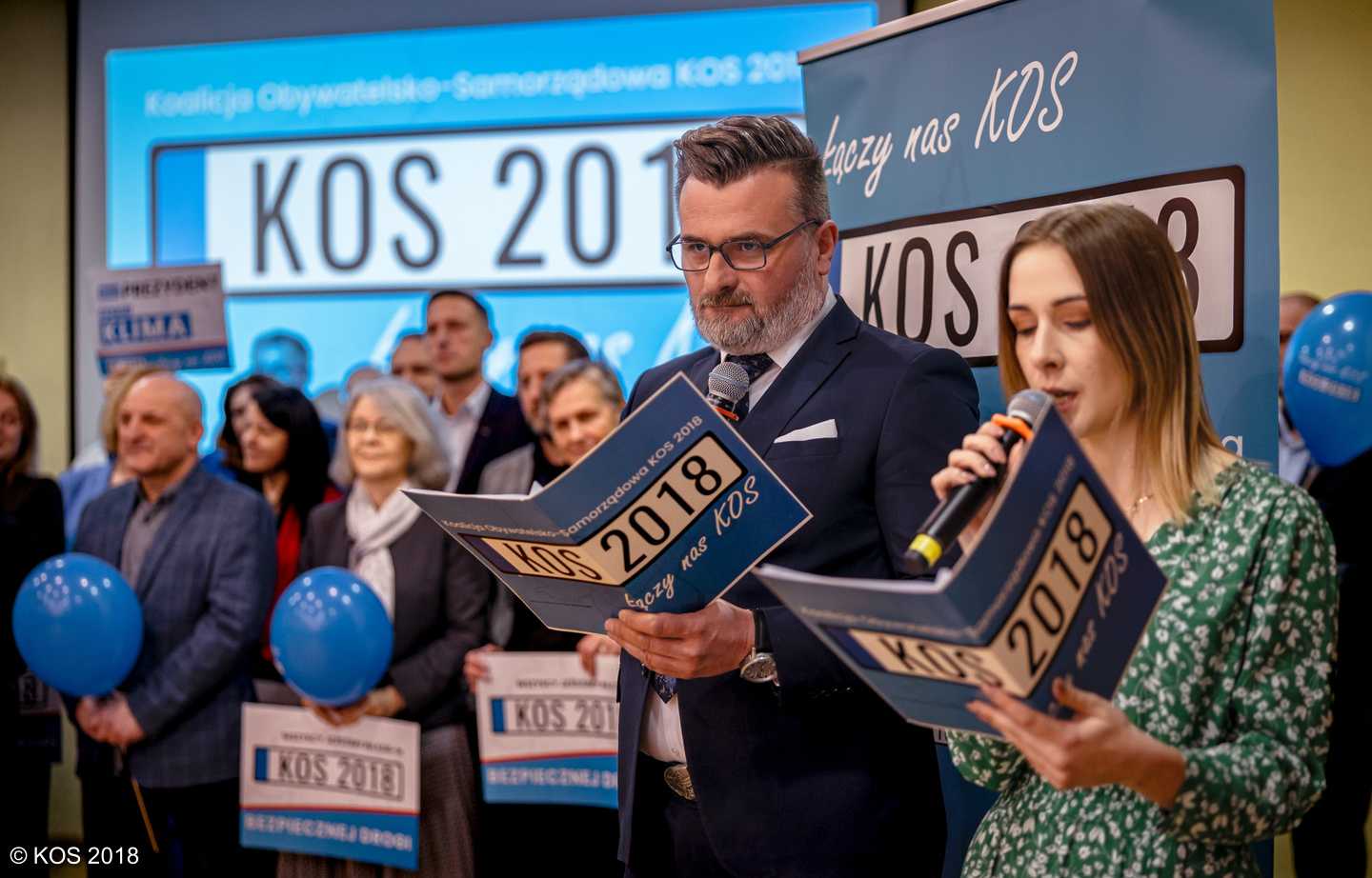 Kandydaci KOS 2018 podczas konwencji wyborczej w Oświęcimskim Centrum Kultury. Fot. KOS 2018
