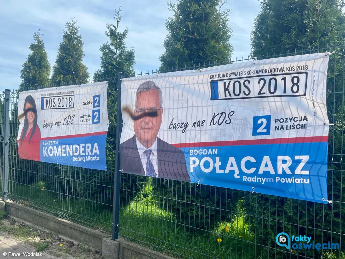 Zniszczone banery wyborcze
