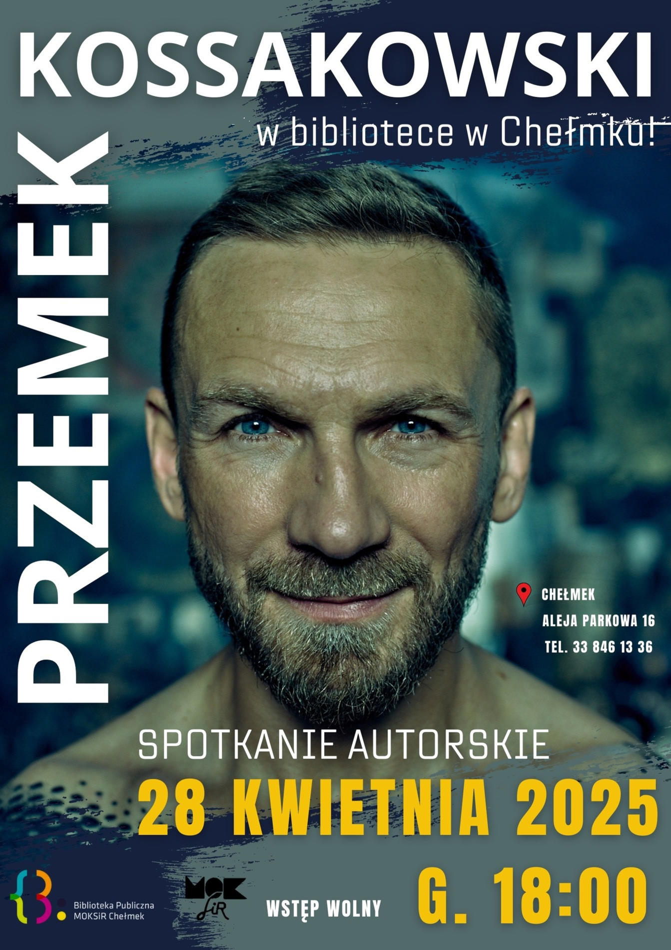 28 kwietnia w bibliotece w Chełmku Przemek Kossakowski spotka się z czytelnikami i opowie o swojej niezwykłej pracy oraz pasjach.