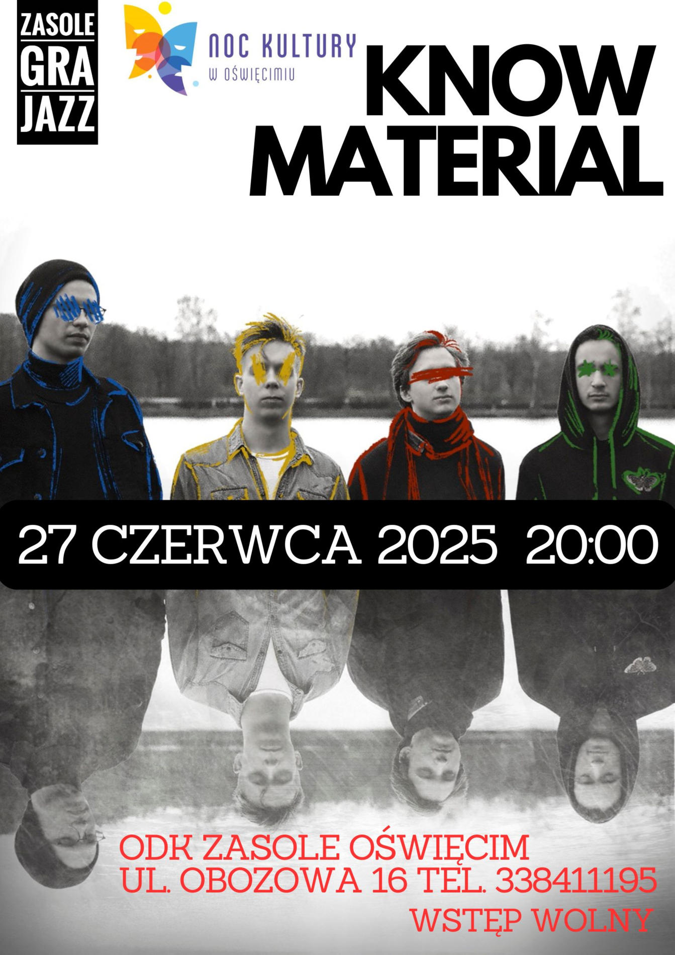 Know Material zagra w Osiedlowym Domu Kultury Zasole w Oświęcimiu podczas Nocy Kultury 2025.