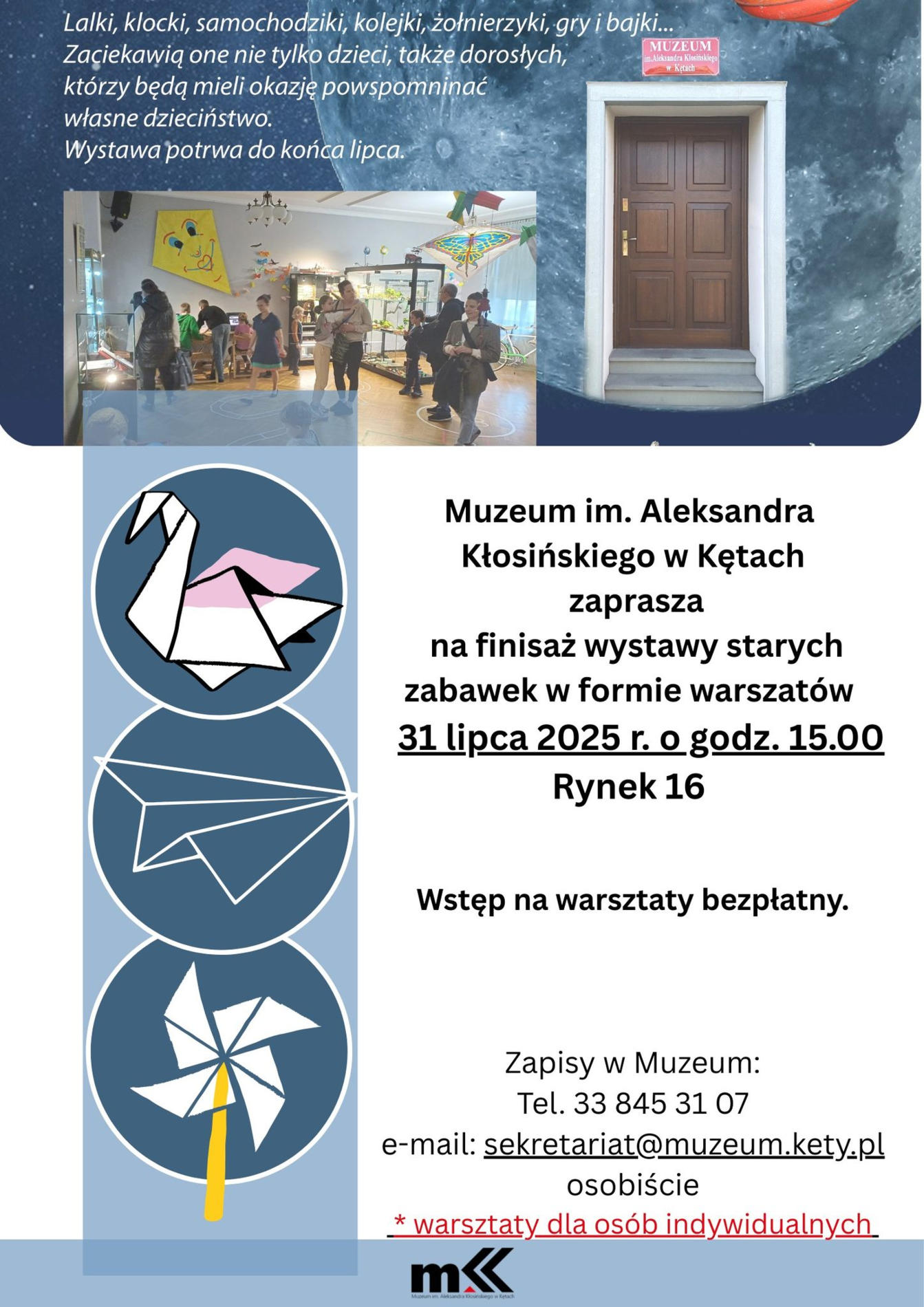 Stare zabawki i papierowe cuda w kęckim muzeum