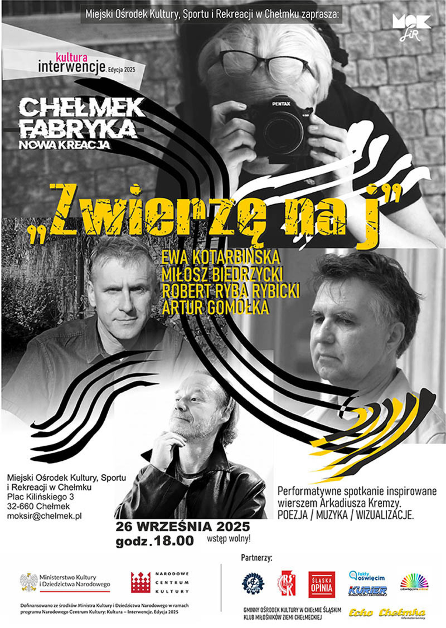 „Zwierzę na j” w Chełmku. Poezja, muzyka i obrazy spotkają się na scenie