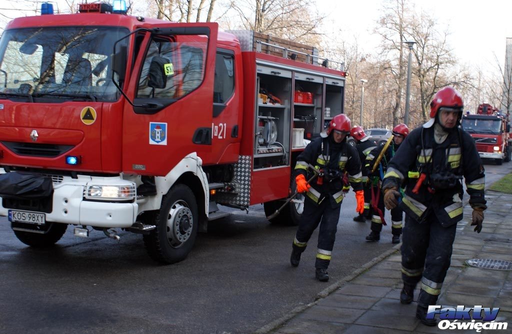 Oświęcim, alarm, Niwa, straż pożarna, policja