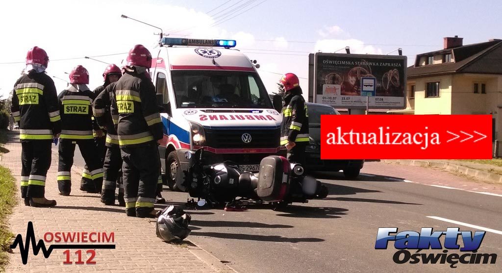 Oświęcim, wypadek, zderzenie, motocykl, motocyklista, obrażenia