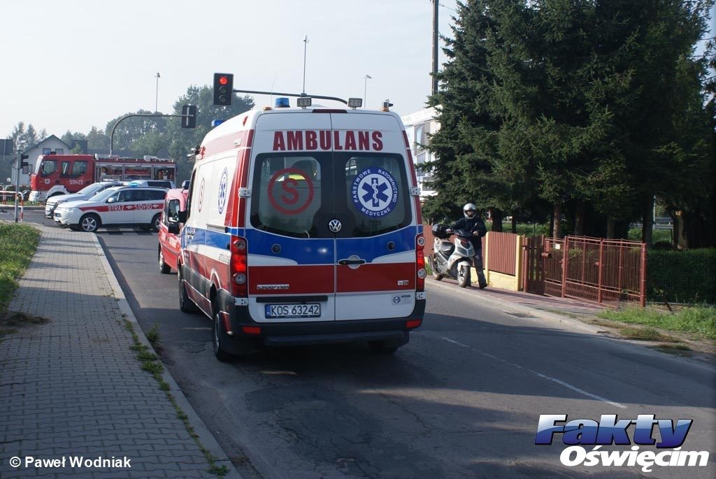 Oświęcim, zderzenie, wypadek, kolizja, obwodnica, alkohol, pijany