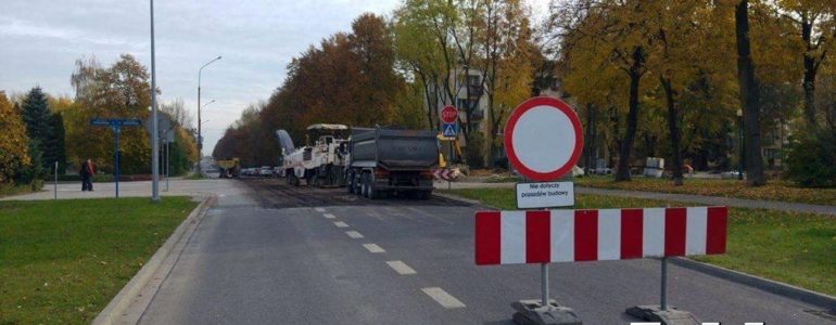 Zamknięte skrzyżowanie ulic Słowackiego i Tysiąclecia