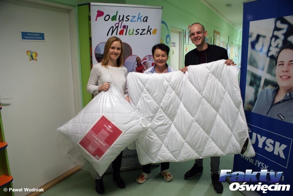 Oświęcim, szpital, oddział dziecięcy, pediatria, poduszki, kołdry, Poduszka dla maluszka