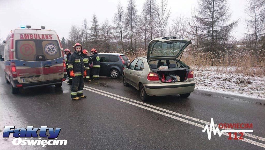 Skidziń, wypadek, zderzenie, szklanka, kolizja, ślisko