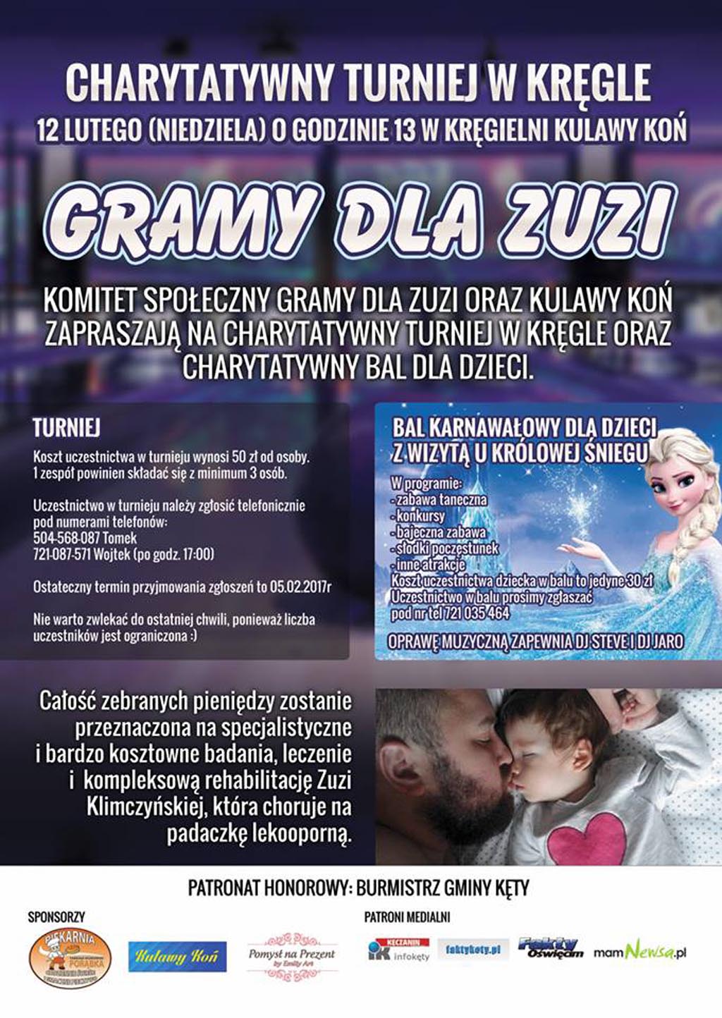 Kęty, turniej, kręgle, Zuzia, Gramy dla Zuzi, patronat FO