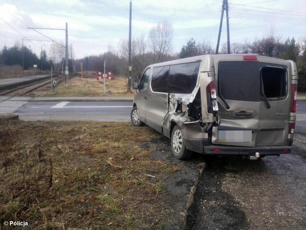 Kęty, partyzantów, przejazd kolejowy, zderzenie, pociąg