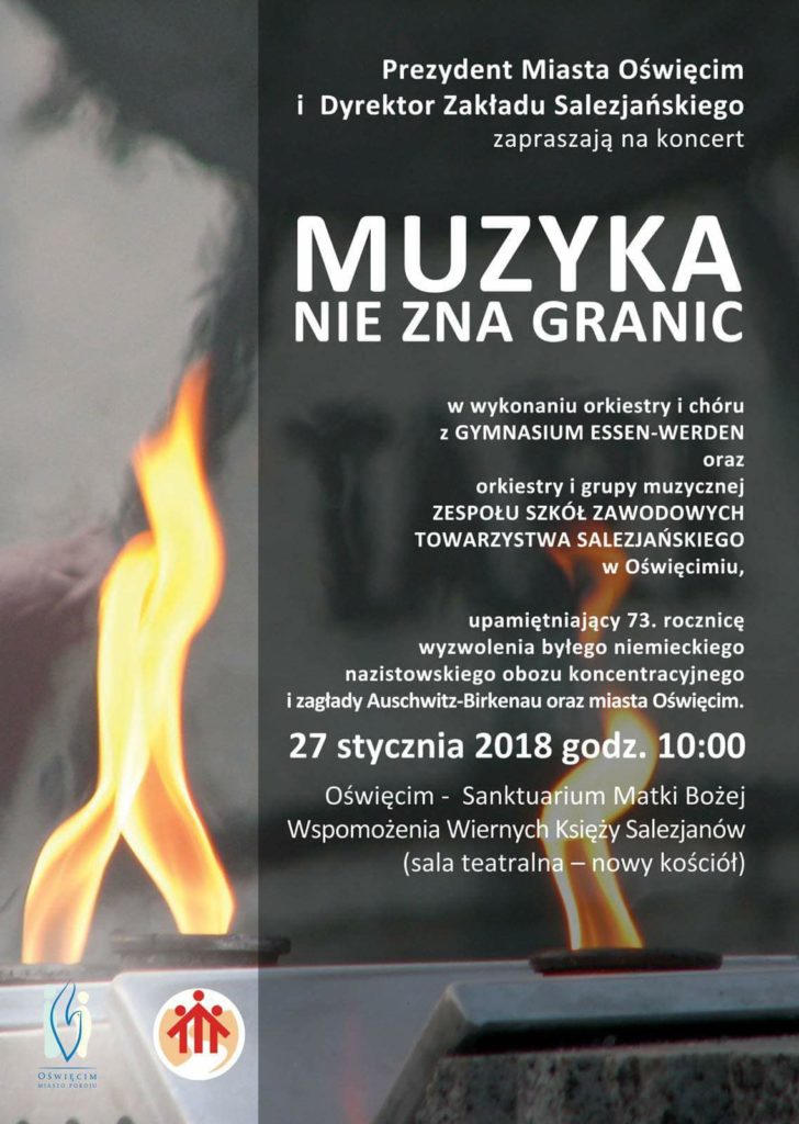W sobotę 27 stycznia o godzinie 10 w sali teatralnej Sanktuarium Matki Bożej Wspomożenia Wiernych odbędzie się koncert upamiętniający 73. rocznicę oswobodzenie KL Auschwitz-Birkenau.