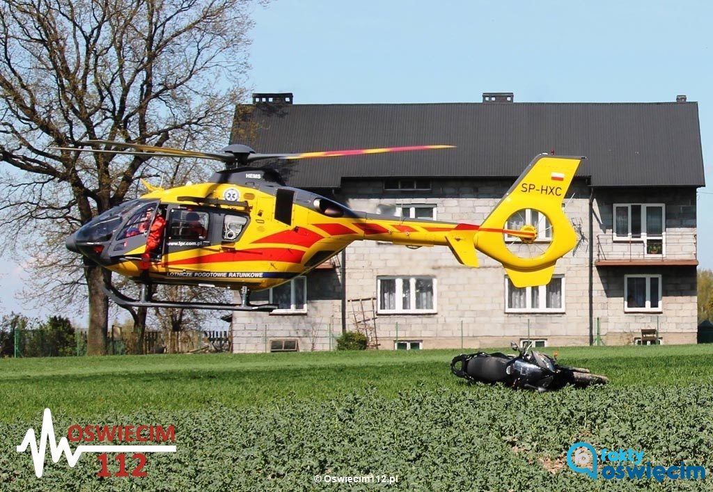 Dzisiaj po godzinie 13 w Głębowicach motocyklista wypadł z drogi w Głębowicach. Na miejscu są służby ratownicze, w tym lotnicze pogotowie ratunkowe.
