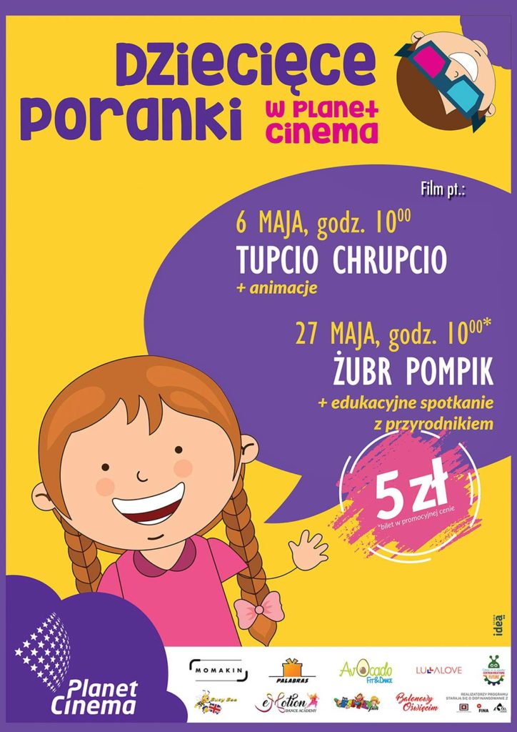 W niedzielę 27 maja o godzinie 10 w kinie Planet Cinema w Oświęcimiu odbędzie się specjalna edycja Poranka dla dzieci.