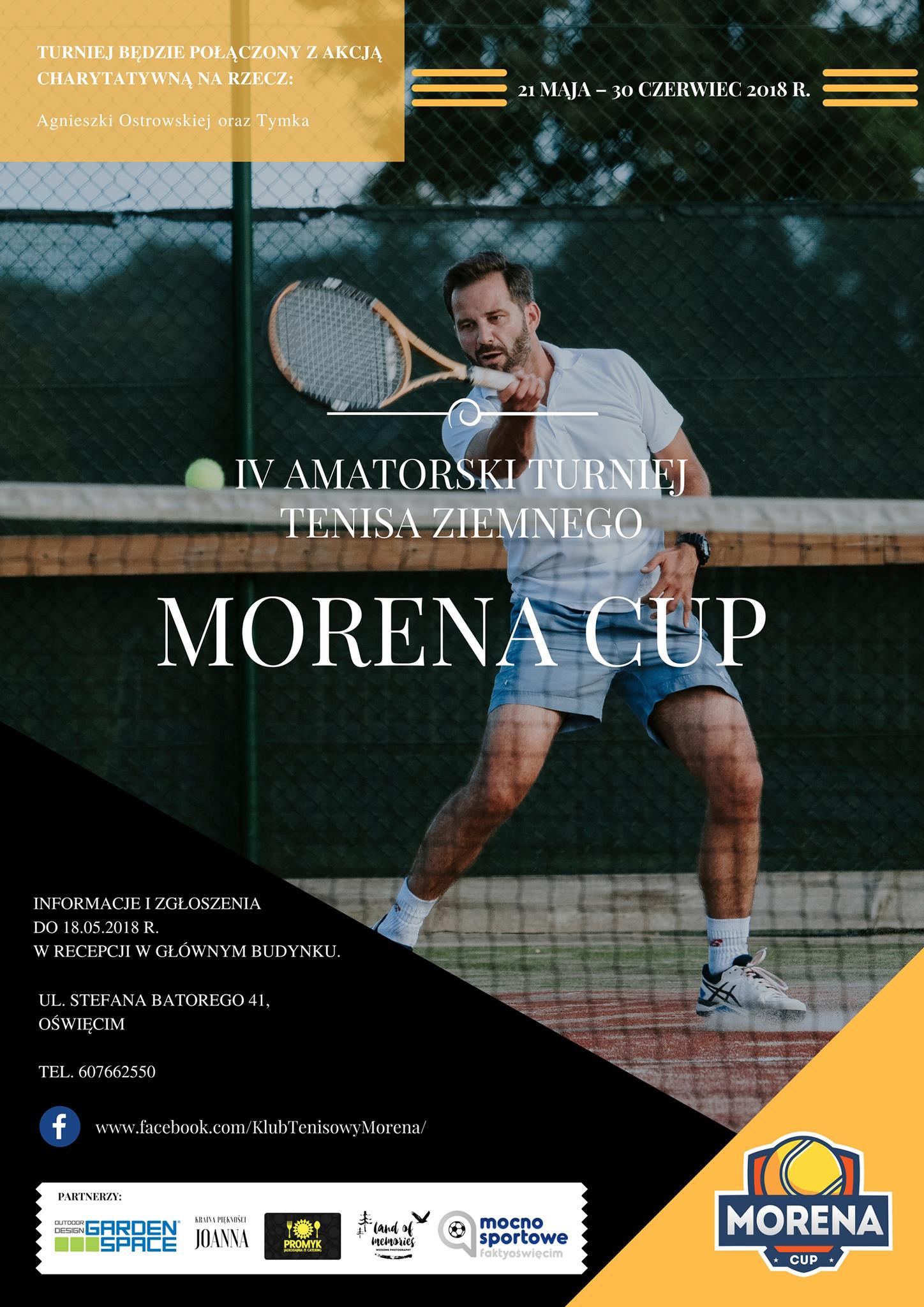 Klub tenisowy Morena w Oświęcimiu organizuje kolejny turniej Moren Cup. Udział w turnieju mogą wziąć kobiety i mężczyźni.