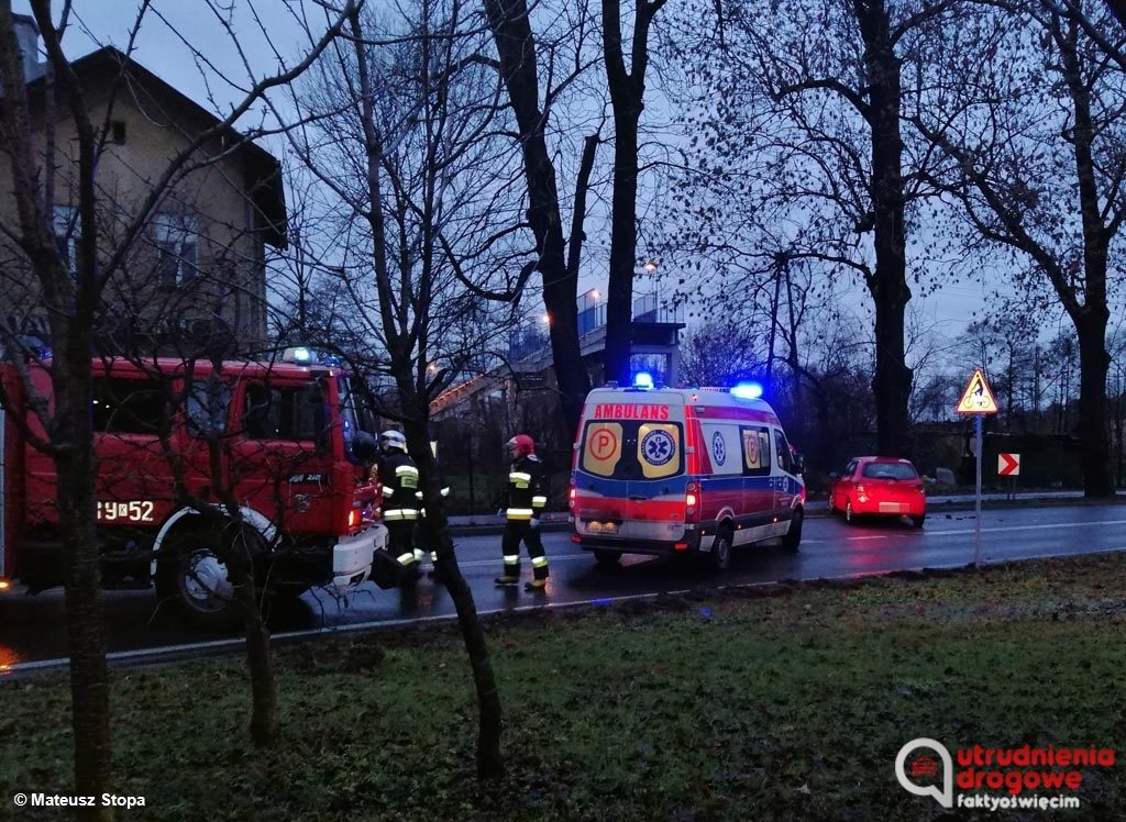 Dzisiaj rano kierowca jadący ulicą Dworcową w Brzeszczach uderzył toyotą w drzewo. Kierowcy muszą się w tym miejscu spodziewać utrudnień.