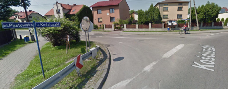 Nieprzejezdne skrzyżowanie ulic Kościuszki i Piastowskiej