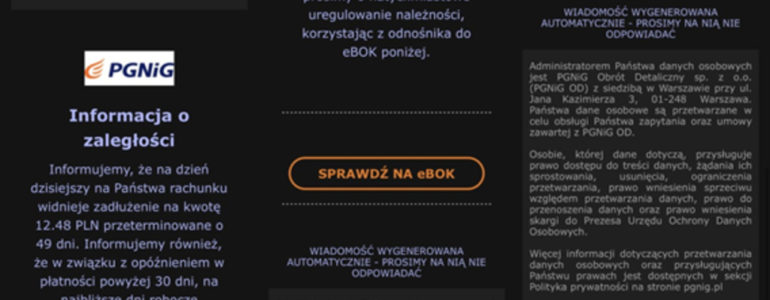 Uwaga na fałszywe smsy. PGNiG ostrzega klientów