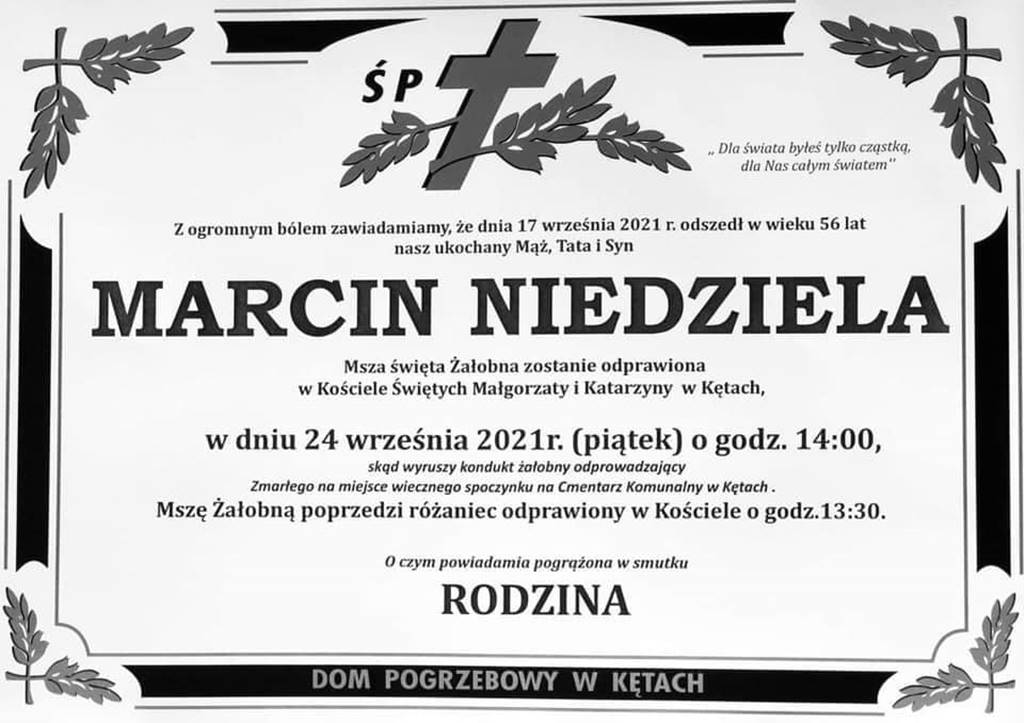 W piątek najbliżsi, krewni, znajomi, współpracownicy i mieszkańcy powiatu pożegnają Marcina Niedzielę, starostę oświęcimskiego.