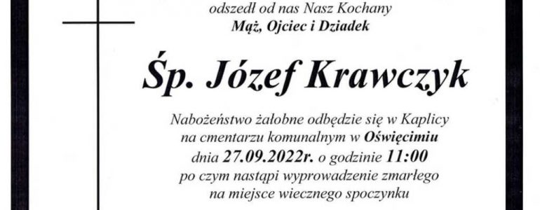 Pożegnanie Józefa Krawczyka we wtorek