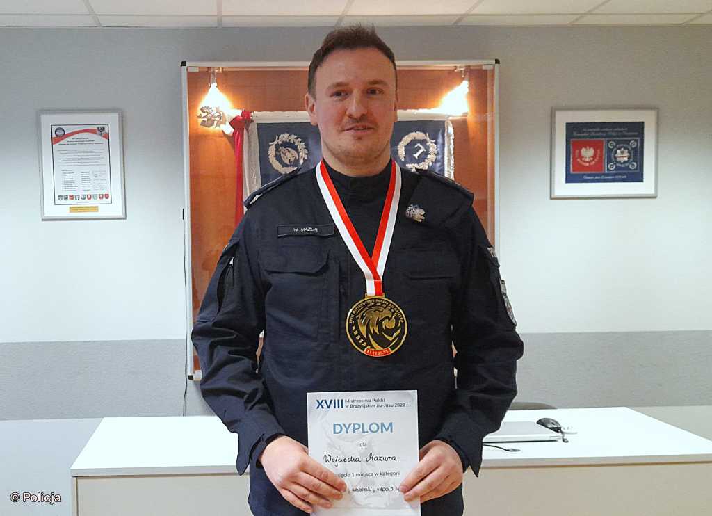 Wojciech Mazur zdobył Mistrzostwo Polski w brazylijskim jiu-jitsu w kategorii Master 1 niebieskie pasy +100,5 kg.