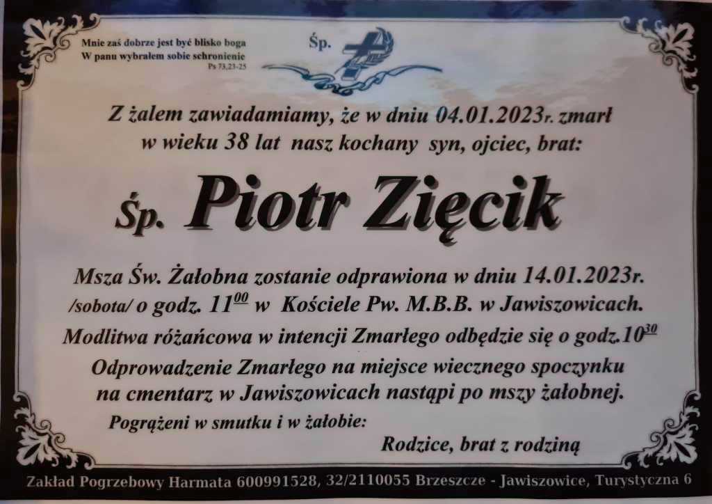 Sylwia Ciółko i Piotr Zięcik, rodzice chorego trzymiesięcznego Teosia, którzy zginęli w wypadku drogowym, w sobotę spoczną na cmentarzu w Jawiszowicach.