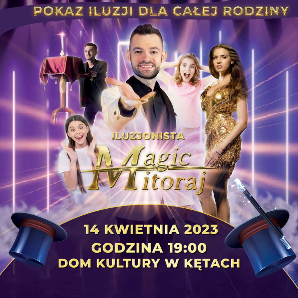 Magic Mitoraj, czyli Adrian Mitoraj, jeden z najlepszych polskich iluzjonistów, zagości w Kętach, by zaprezentować swoje magiczne show dla całych rodzin. 