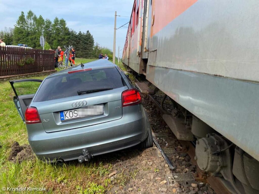 Zderzenie samochodu z pociągiem
