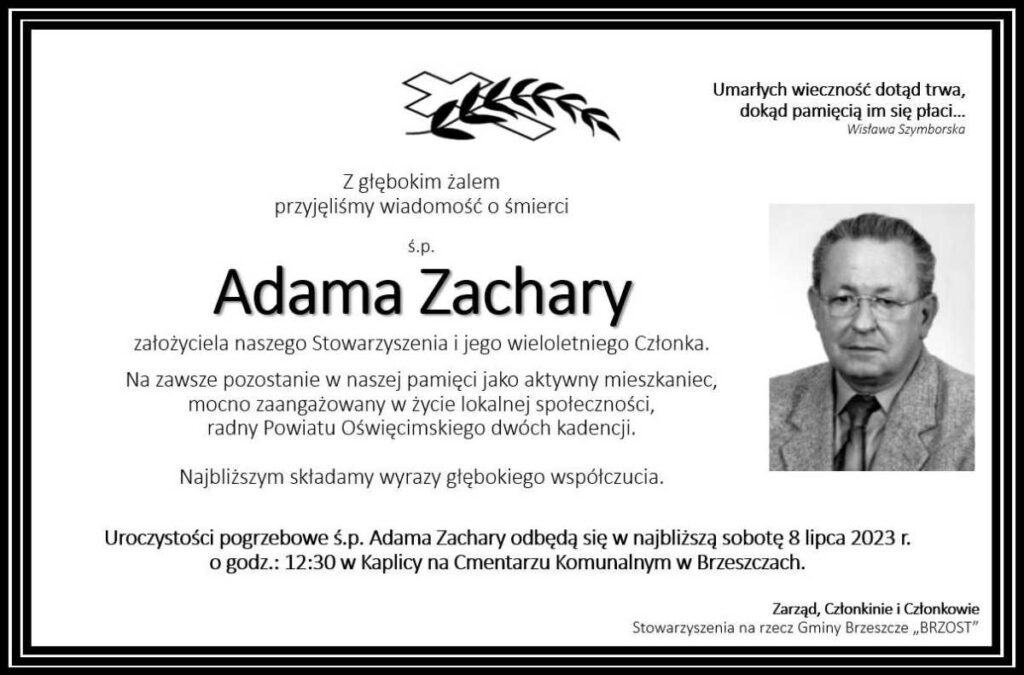 Zmarł Adfam Zachara