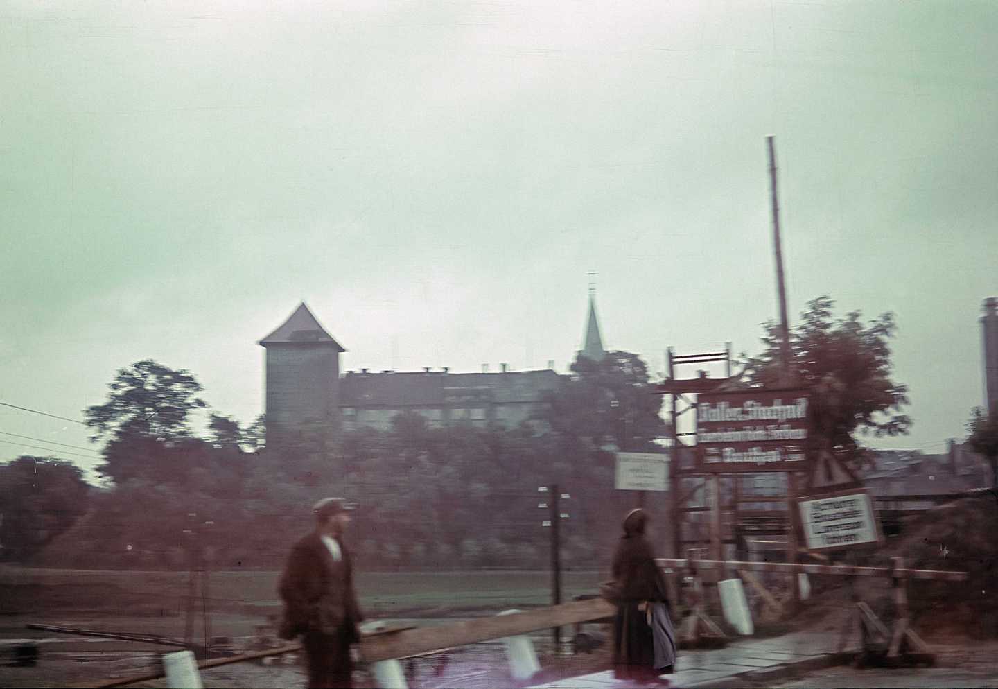 Wzgorze zamkowe w Oświęcimiu około 1940 roku