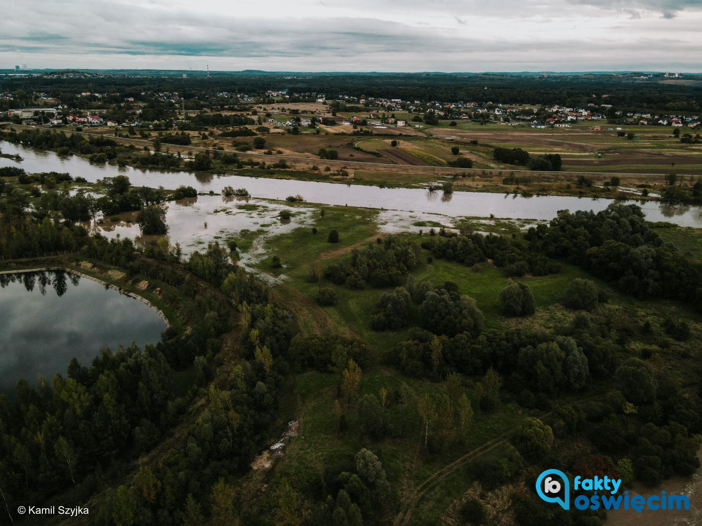 Bobrek, Gorzów i Broszkowice z lotu ptaka 15 września.