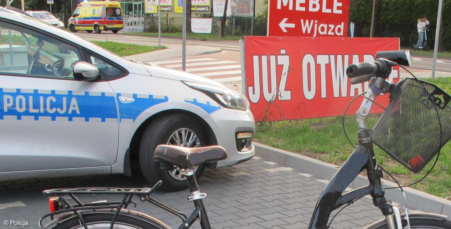 Potrącenie rowerzystki