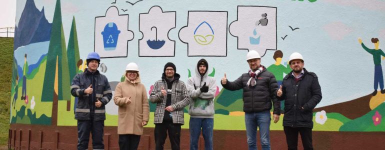 Ekologiczny mural na budynku oczyszczalni w Libiążu stworzyli oświęcimianie