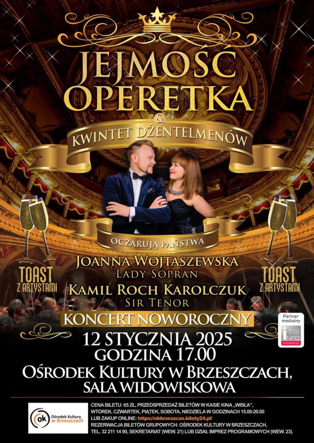 Nowy Rok rozpocznie się w Brzeszczach w wielkim stylu! 12 stycznia w sali widowiskowej Ośrodka Kultury odbędzie się koncert operetkowy „Jejmość Operetka”.